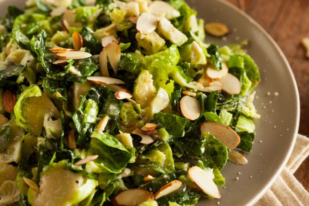 Kale and Brussel Sprout Salad. Kale is high in antioxidants and other phytonutrients that may help in cancer prevention.