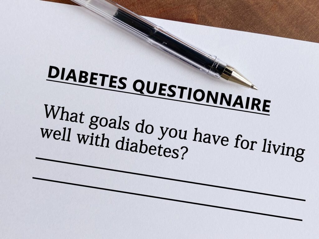 Questionnaire about managing diabetes